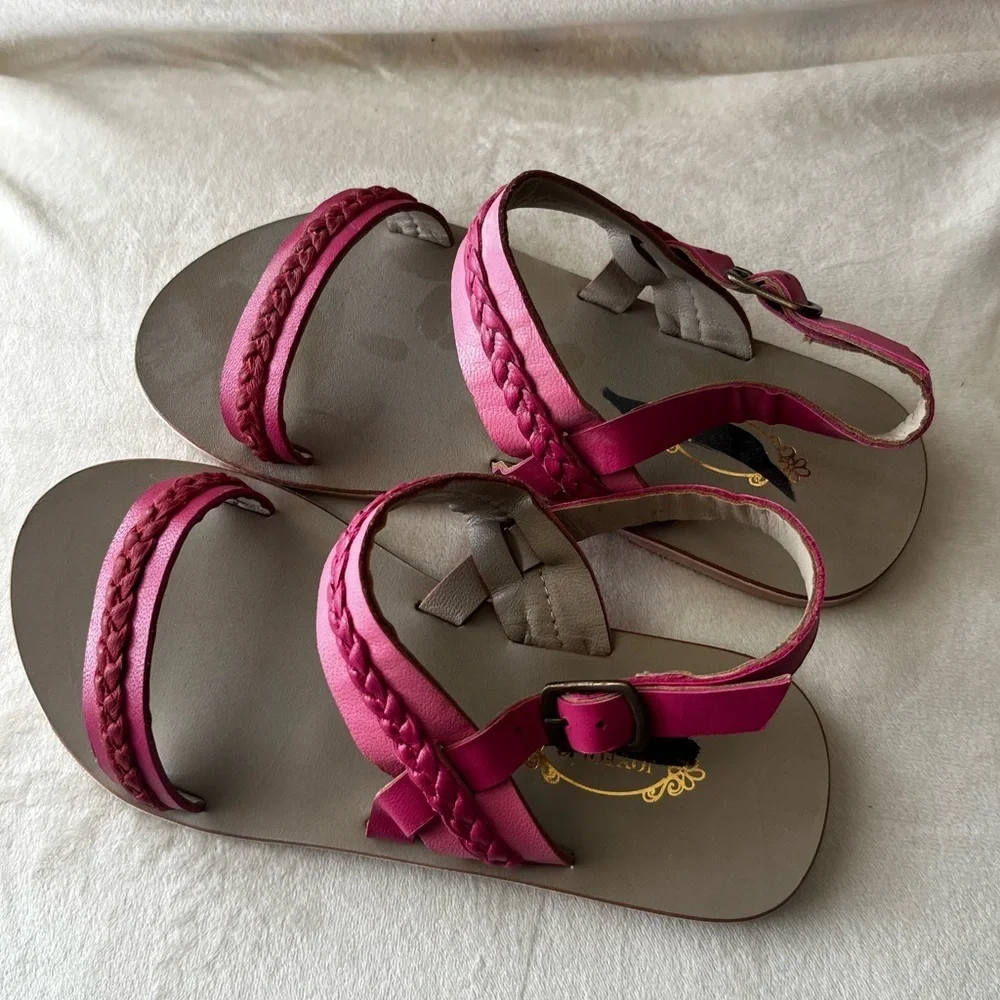 Joyfolie Pink Sandals Braided Straps NWOT- Size 13